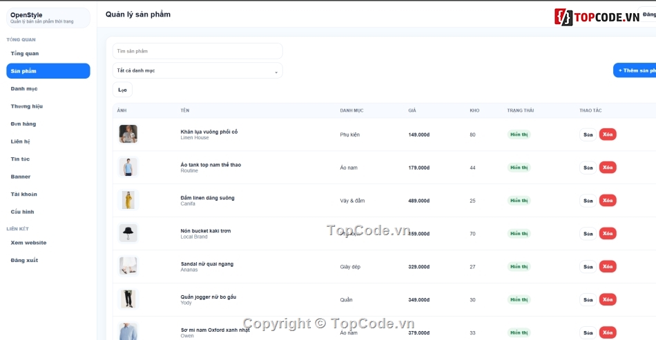 php thuần,website thời trang,php thuần website